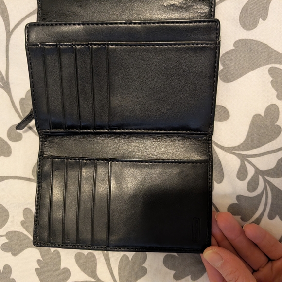 Coach Black Leather Alexandra Slim Envelope Wallet with Silver Medallion - Picture 6 of 16